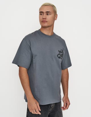 Weekend Club International Box Fit T Shirt in Slate Back