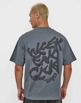 Weekend Club International Box Fit T Shirt in Slate Front