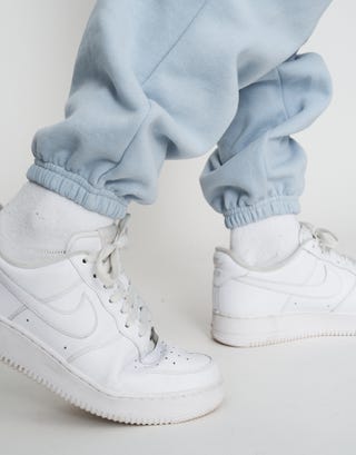 Baggy Weekend Club Cuffed Track Pants in Fog Blue Detail