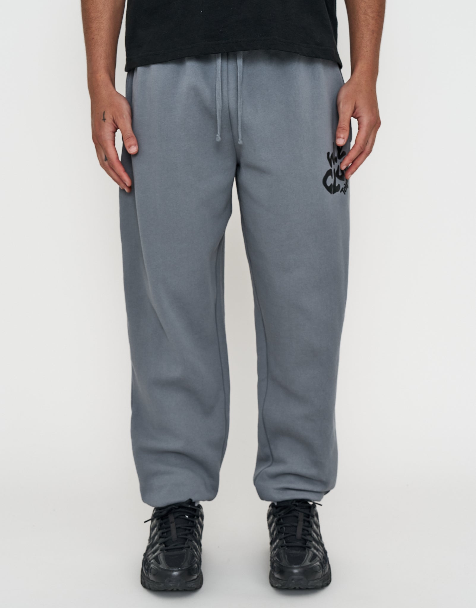 Baggy Weekend Club Cuffed Track Pants in Slate | Hallensteins AU