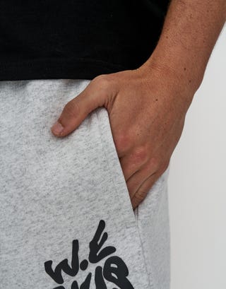 Baggy Weekend Club Cuffed Track Pants in Snow Marle Detail3