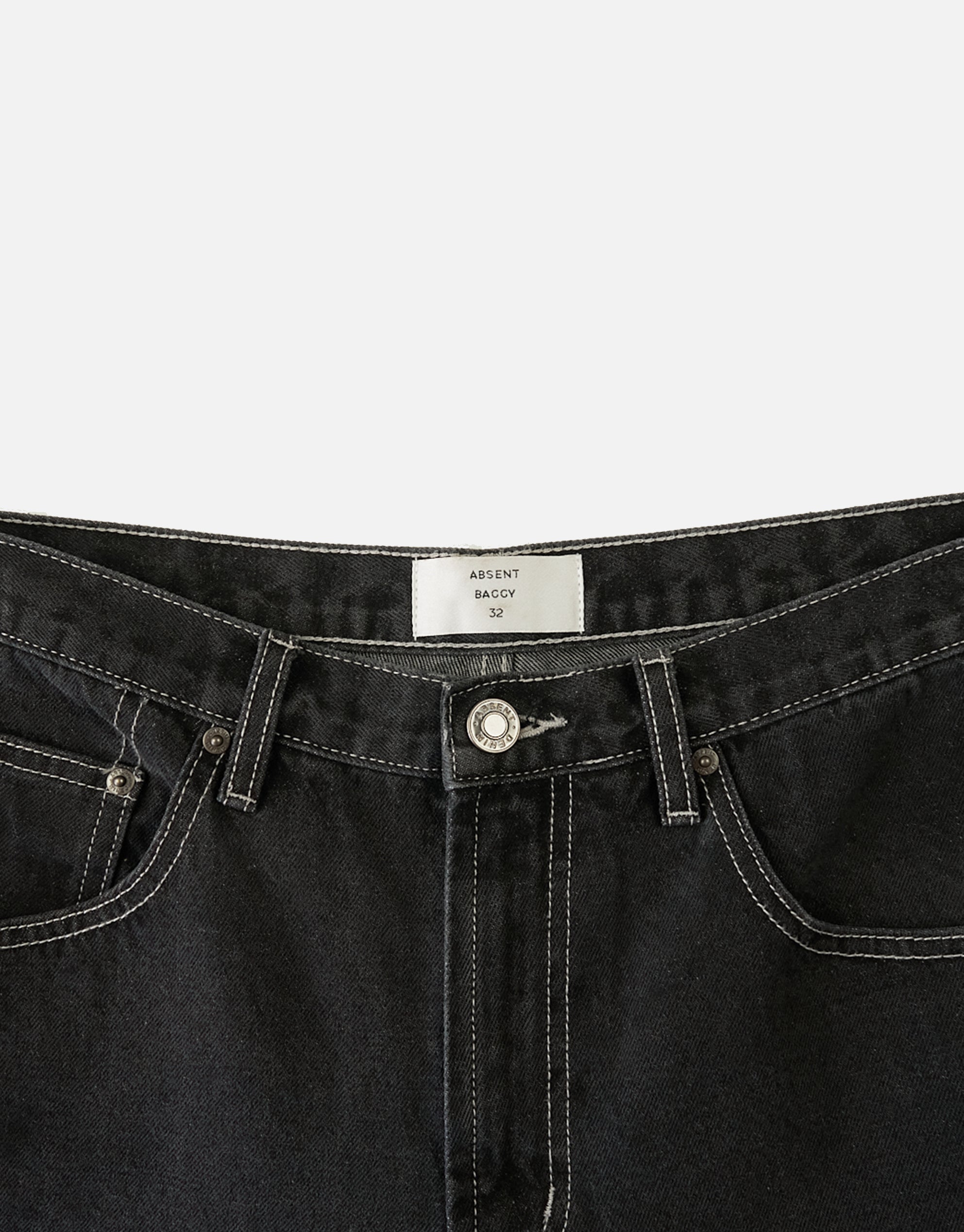 West Divison Baggy Fit Jorts in Black/white Stitch | Hallensteins NZ