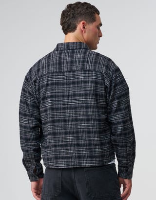 Winston Cropped Check Shirt in Black Back