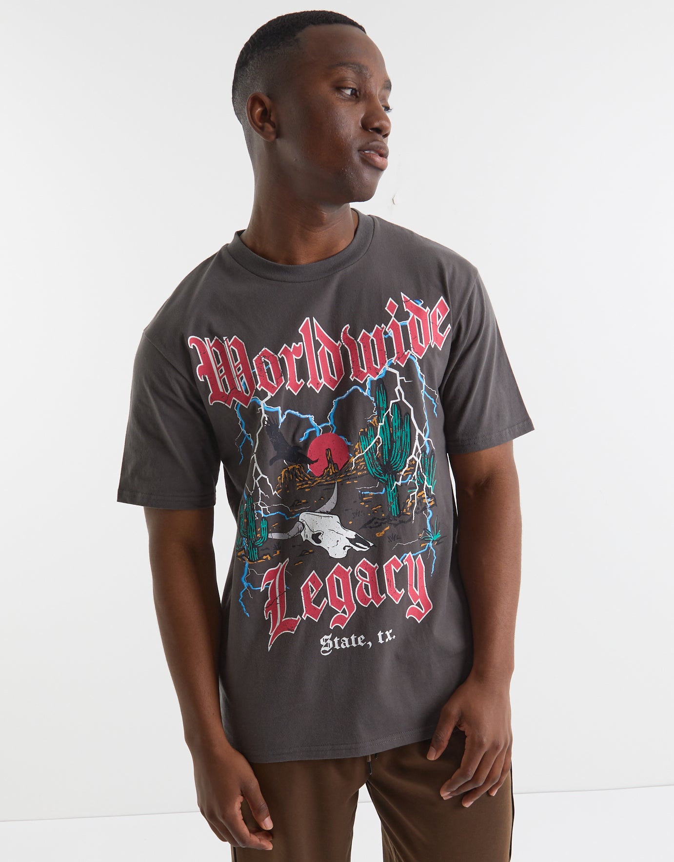 black washed graphic tee