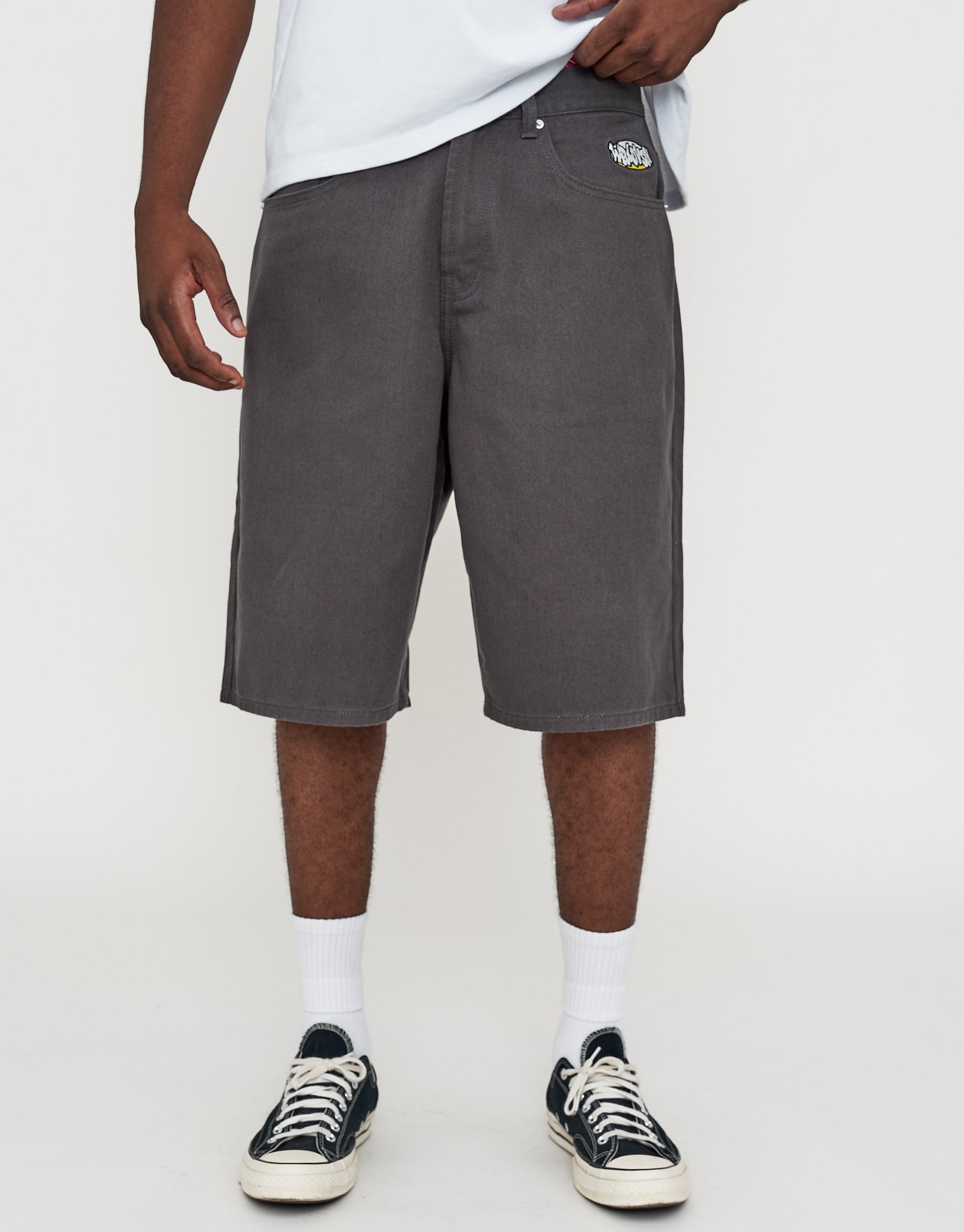 Baggy Fit Jorts in Acid Black | Hallensteins AU