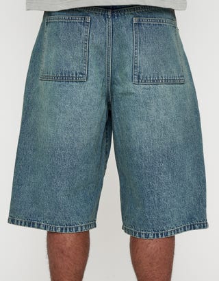 Extra Baggy Barrel Jorts in Blue Back