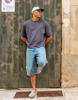 Extra Baggy Barrel Jorts in Blue Full