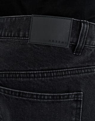 Extra Baggy Barrel Jorts in Washed Black Detail2