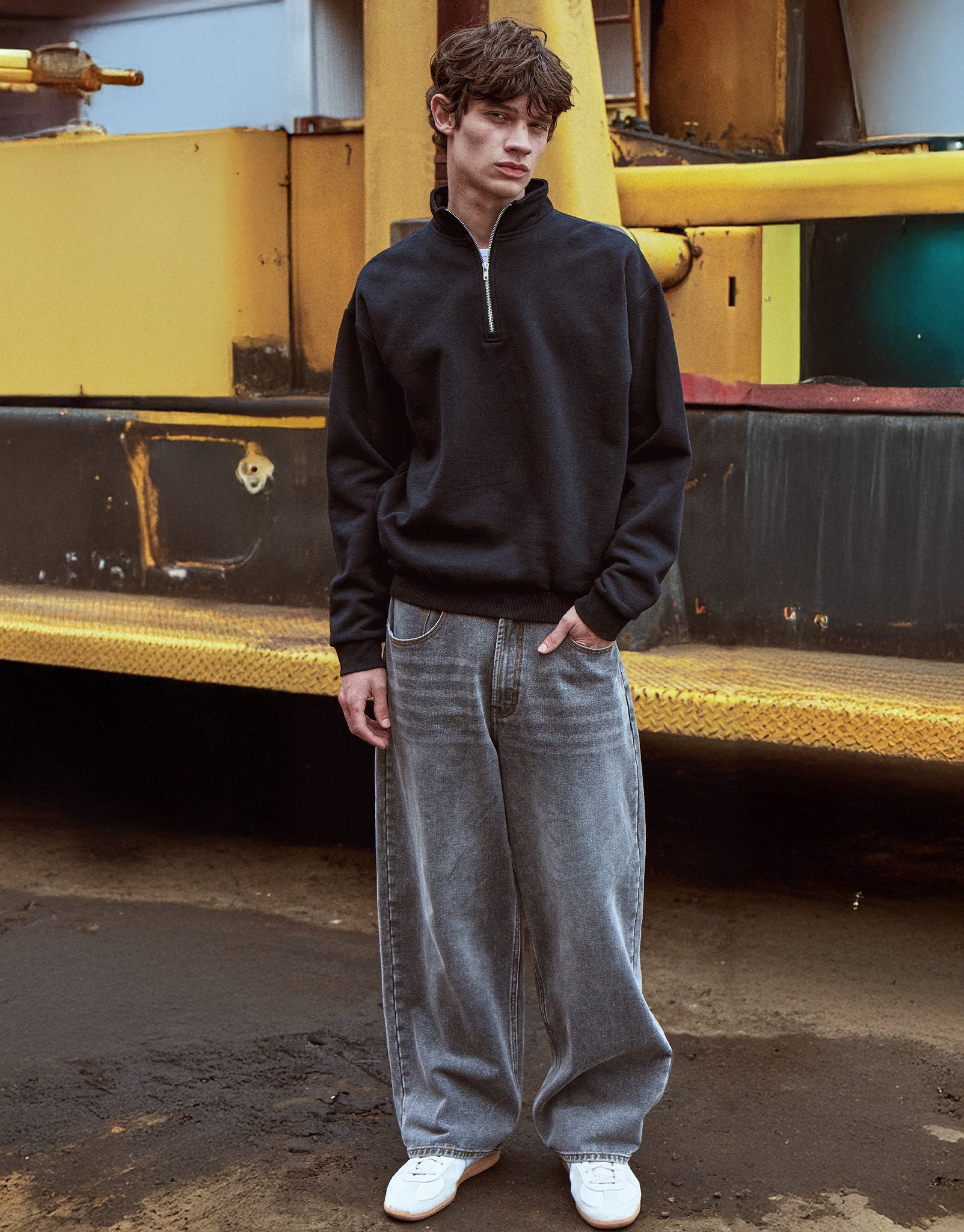 Extra Baggy Fit Jeans in Quarry Grey | Hallensteins NZ