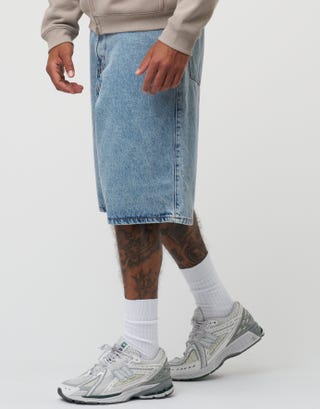 Baggy Fit Jorts in Blue Wash Detail2