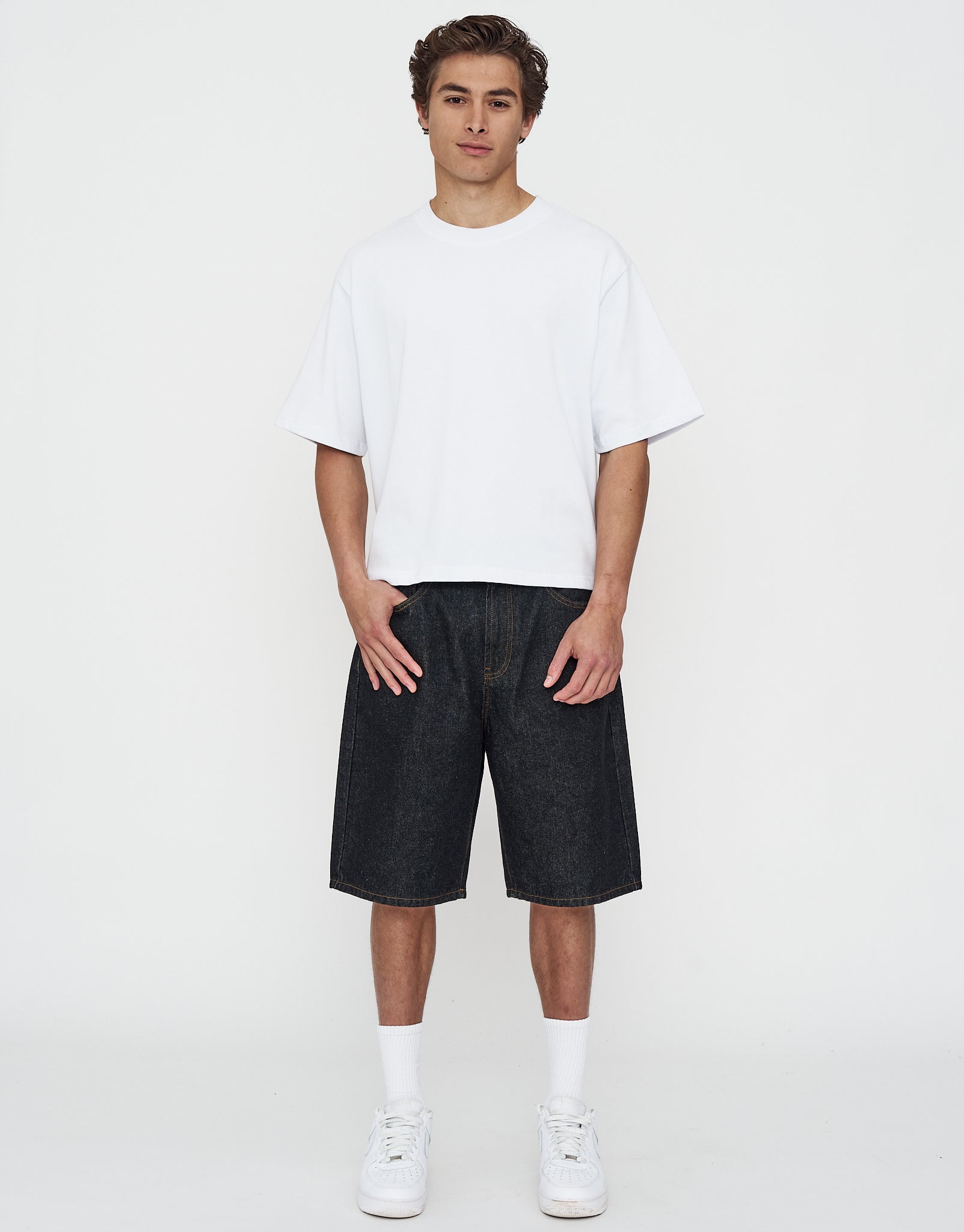 Baggy Fit Jorts in Dark Raw | Hallensteins NZ