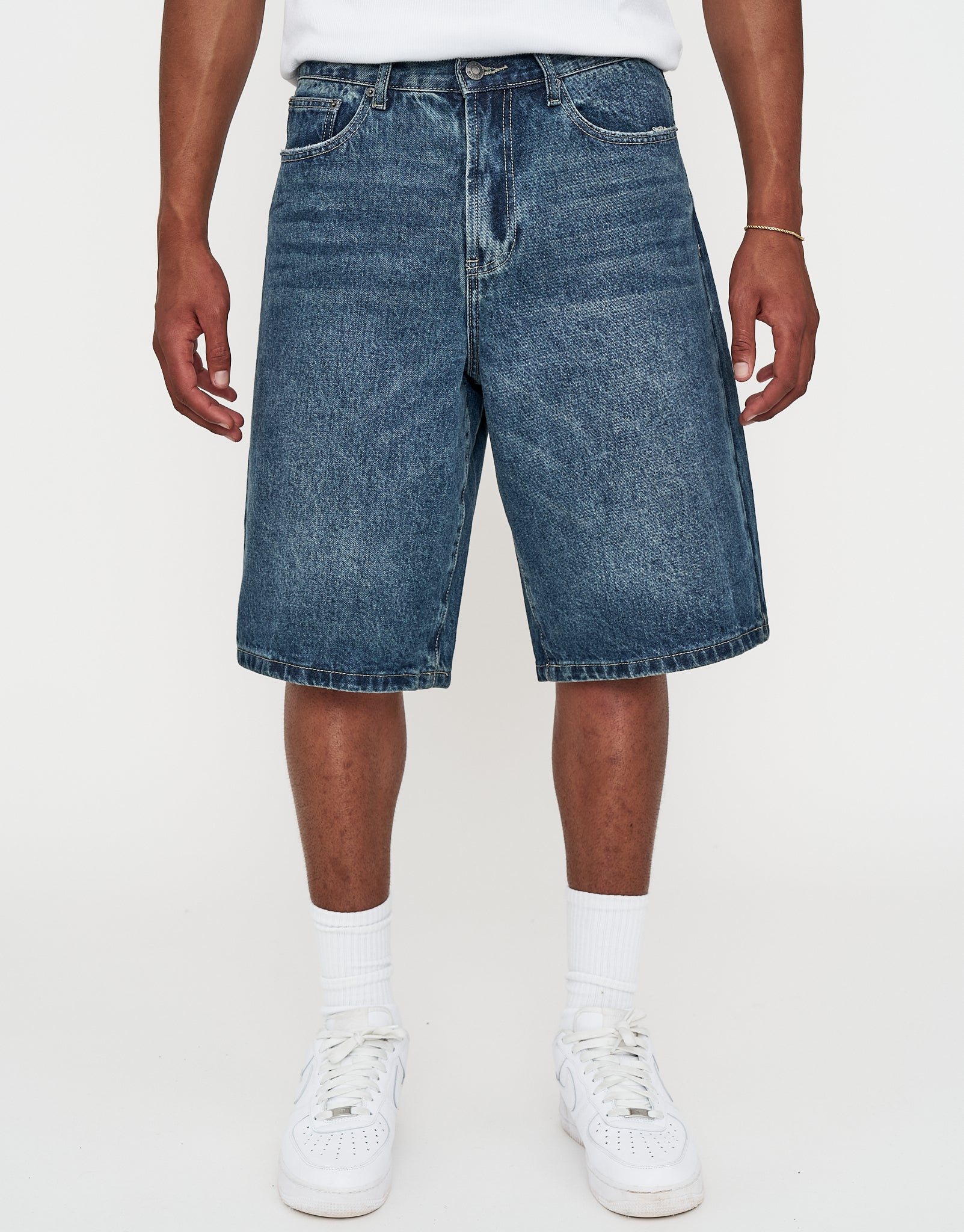 Relaxed Fit Denim Shorts in Washed Black | Hallensteins NZ