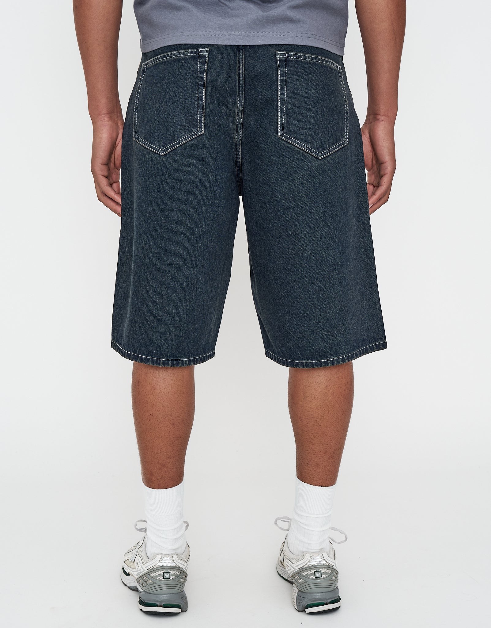 Baggy Fit Jorts in Scrub Blue | Hallensteins NZ