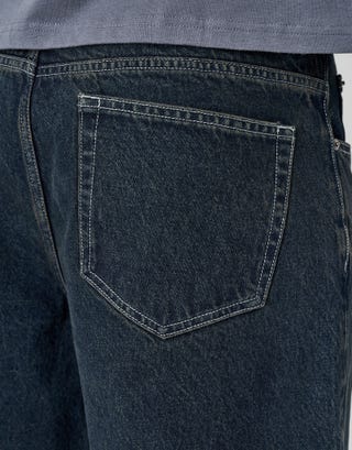 Baggy Fit Jorts in Scrub Blue Detail3