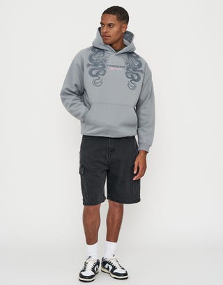 Yokocho Oversized Hoodie in Pebble Full
