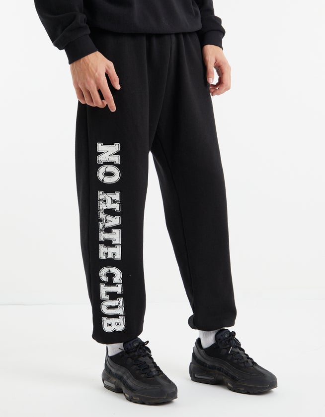 Positive Attitude Cuffed Track Pants in Washed Black Hallensteins NZ