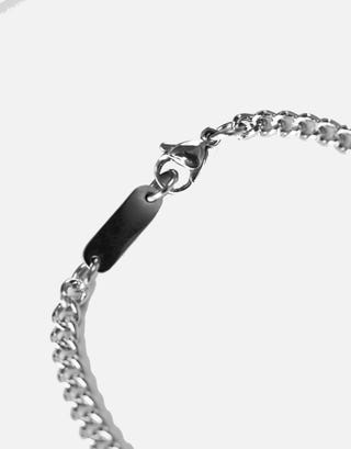 3mm Cross Chain Bracelet in Silver Back