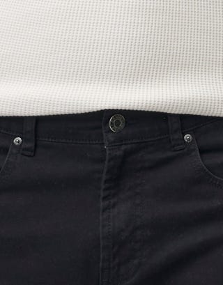 5 Pocket Slim Fit Chinos in Black Detail2