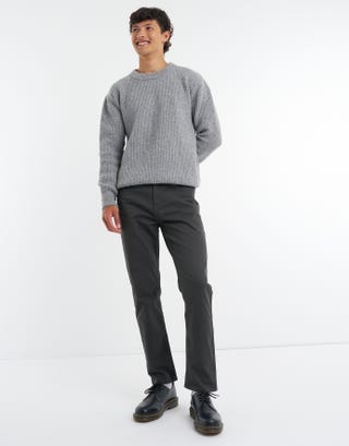 5 Pocket Slim Fit Chinos in Charcoal Full