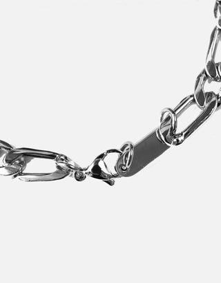 6mm Figaro Chain Bracelet in Silver Full