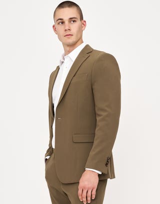 Slim Fit Ashford Suit Jacket in Khaki Detail2