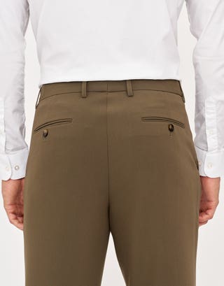 Slim Fit Ashford Suit Pants in Khaki Detail3