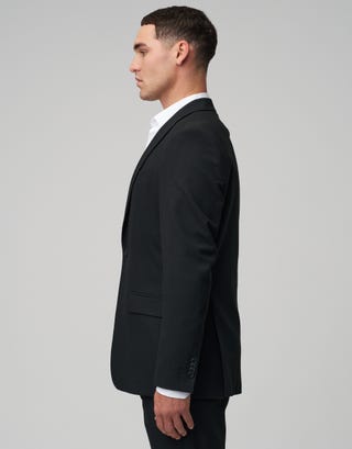 Stretch Slim Fit Suit Jacket in Black Detail2