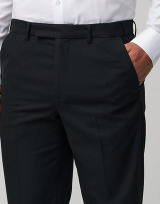 Stretch Slim Fit Suit Pants in Black Detail2