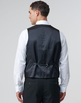 Slim Fit Waistcoat in Black Back