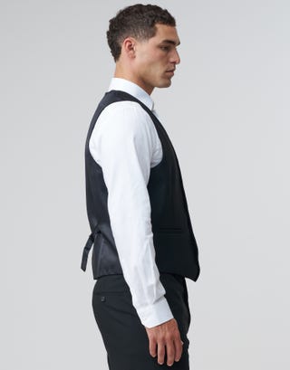 Slim Fit Waistcoat in Black Detail