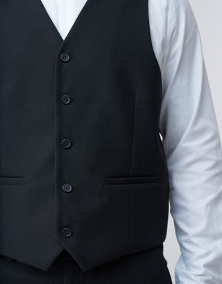 Slim Fit Waistcoat in Black Detail2