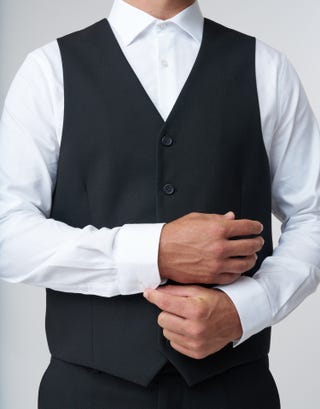 Slim Fit Waistcoat in Black Detail3