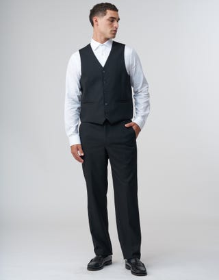 Slim Fit Waistcoat in Black Full
