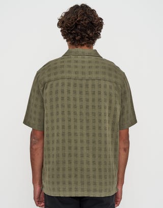 Brooklyn Short Sleeve Shirt in Clover Green Back