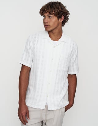 Brooklyn Short Sleeve Shirt in White Detail3