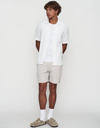 Brooklyn Short Sleeve Shirt in White Full