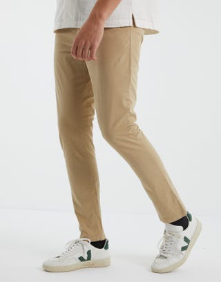 Castell Tapered Fit Chinos in Khaki Detail2