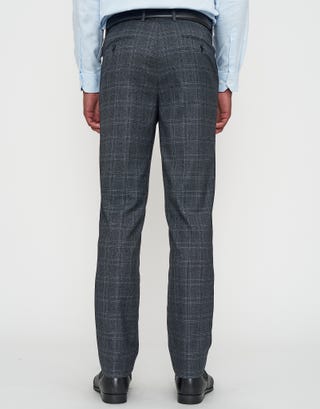 Check Slim Fit Suit Pants in Charcoal Back