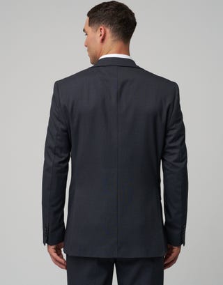 Stretch Slim Fit Suit Jacket in Charcoal Back