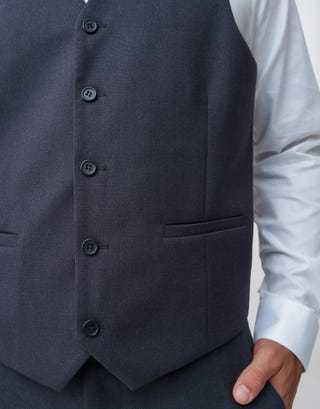Slim Fit Waistcoat in Charcoal Detail2