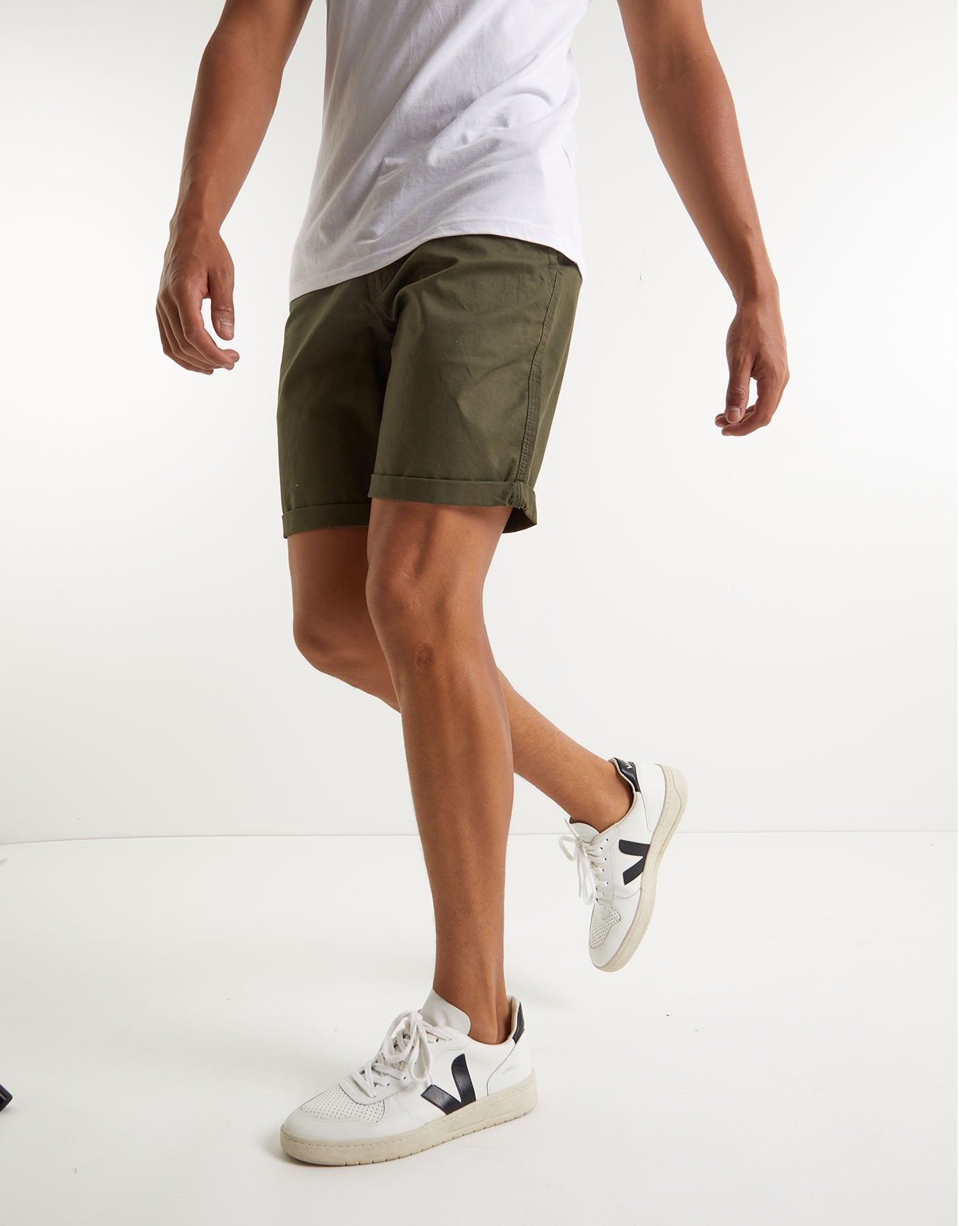 mens olive chino shorts