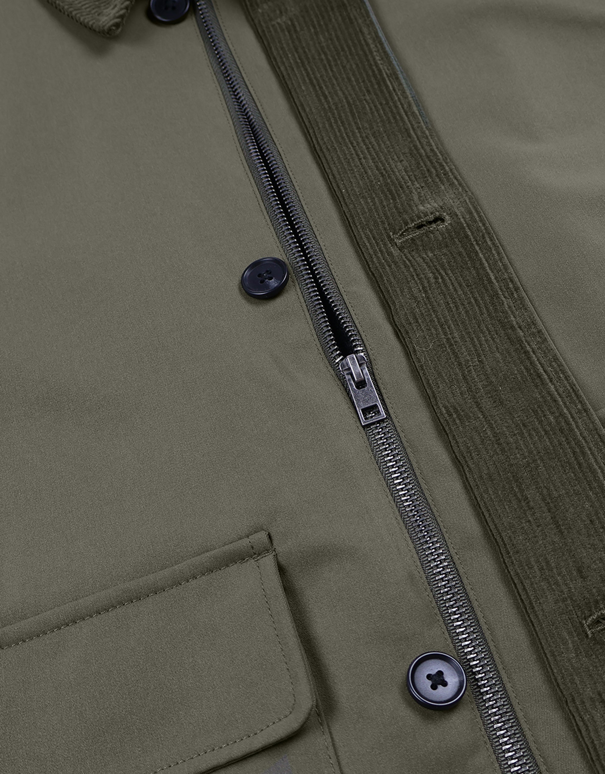 Cord Collar Field Jacket in Khaki | Hallensteins NZ