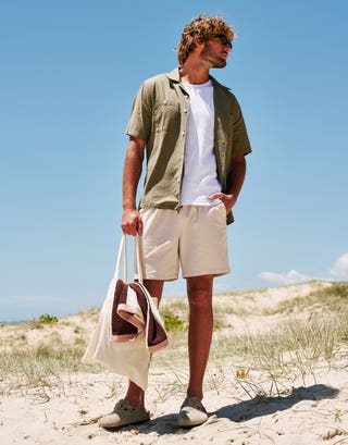 Cromwell Short Sleeve Shirt in Khaki Full