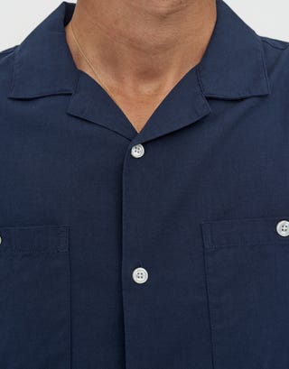 Cromwell Short Sleeve Shirt in Slate Detail