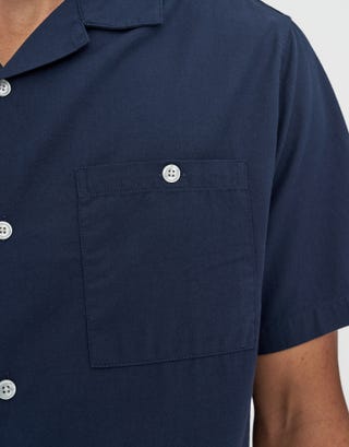 Cromwell Short Sleeve Shirt in Slate Detail2