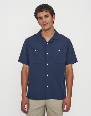 Cromwell Short Sleeve Shirt in Slate Detail3