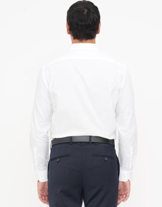 Cube Textured Business Shirt in White Back