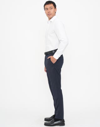 Cube Textured Business Shirt in White Detail2