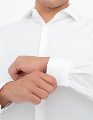 Cube Textured Business Shirt in White Detail3