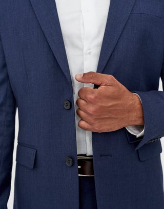 Dalston Slim Fit Suit Jacket in Navy Detail